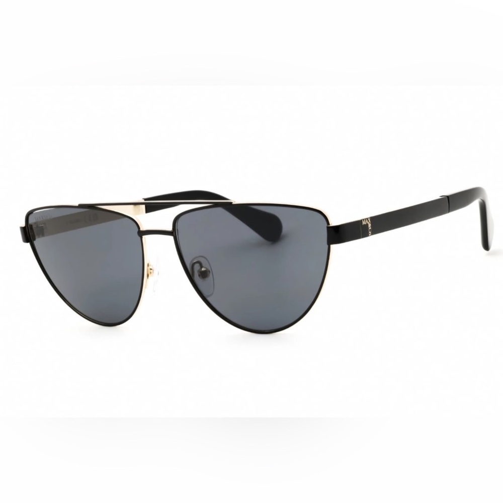 Max & Co. Aviation Shiny Black Sunglasses with Gold Details UNISEX